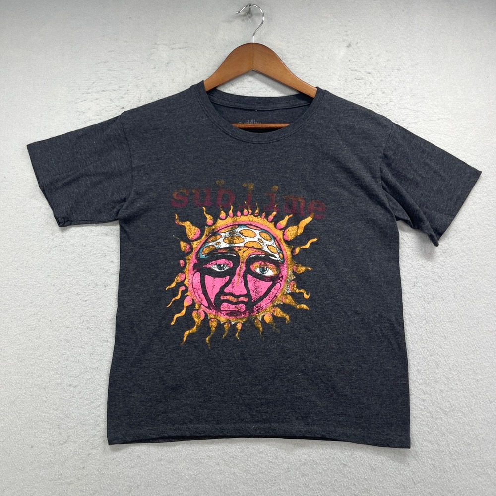 Sublime Graphic T Shirt Mens S Gray Sun Logo Band Reggae Rock Skater Streetwear